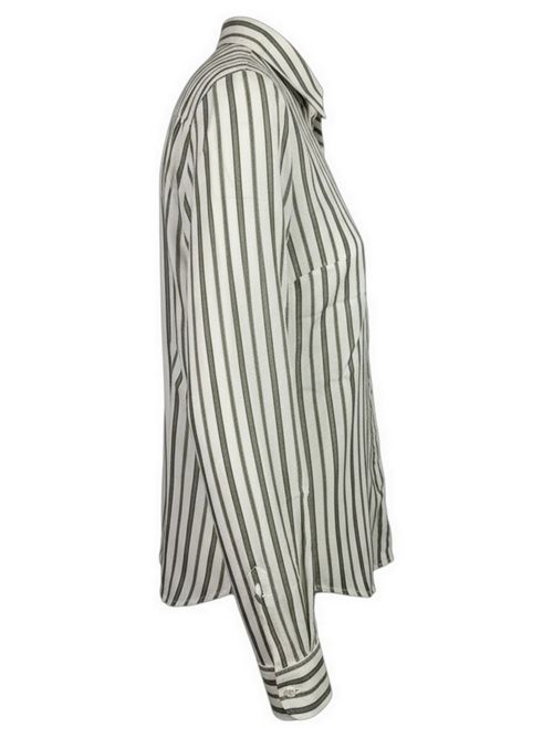 camicia donna righe lurex bianco e verde Camicetta Snob | 576-3140781